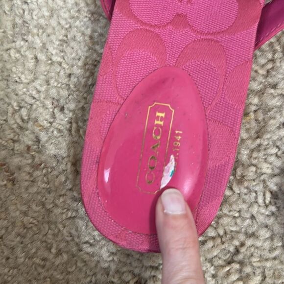 Coach pink Samira flower sandal flip flop - Picture 6 of 6